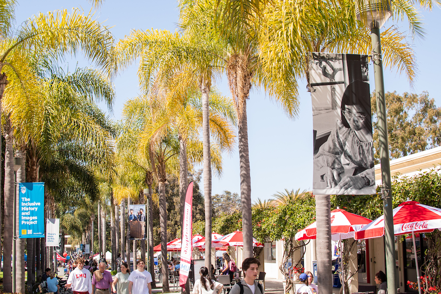 IHIP banners near Malone Building